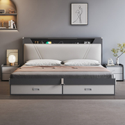 高箱储物床现代简约主卧双人床轻奢榻榻米床小户型气动板式床