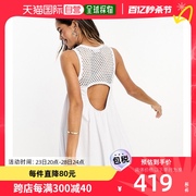 香港直邮潮奢asos女士设计无袖，钩花领迷你连衣裙(白色)