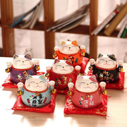 招财猫摆件小陶瓷家居饰品家用创意，日式存钱罐发财猫开业桌上摆设