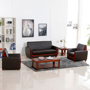 。办公沙发现代简约时尚新中式办公室会客商务接待三人位茶几组合