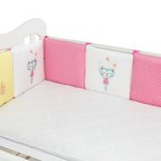 源爱童话 婴儿床品床上用品 儿童床床围床靠 粉小猫