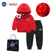 NASA儿童5秋冬6套装9-13岁男童女童大童宝宝纯棉加绒卫衣两件套