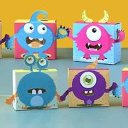 万圣节儿童糖盒幼儿园卡通小怪物可爱包装盒饼干盒子礼物点心空盒
