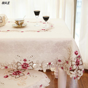 绣花桌布椅套布艺餐台布桌垫茶几，布椅子(布，椅子)套椅垫套装欧式田园红