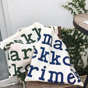 芬兰小众marimekko字母单肩帆布包，网红大容量购物袋旅行妈妈包女