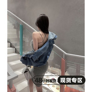 Xuer Studio性感连衣裙女夏季2021露背交叉吊带包臀裙子