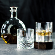 手工水晶玻璃厚底洋酒杯个性创意啤酒杯子古典杯威士忌酒杯家用