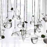 悬挂客厅插花吊瓶创意花瓶花盆，装饰品透明玻璃，花瓶简约小清新摆c8