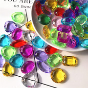 七彩钻石水晶玩具亚克力钻石塑料仿玻璃宝石游乐园挖糖机水晶宝石