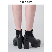 SUPERR 2020/ss vol.9摩登复古黑色造型感舒适高跟鞋