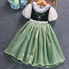 安娜公主裙女童短袖，连衣裙儿童高端生日礼服裙子夏季童装