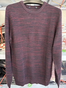 h268紫男款撤柜套头，紫红色毛衣针织衫