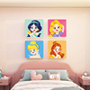 冰雪奇缘装饰画儿童房女孩，房间床头迪士尼壁画，爱莎艾莎公主墙贴画