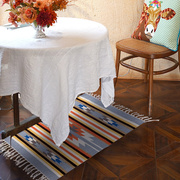 印度手工编织地毯棉制几何，图案沙发书房家用简约客厅卧室地垫