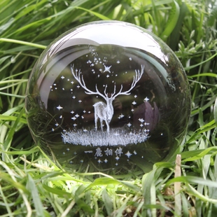 水晶球麋鹿星空透明创意装饰品玻璃球小摆件圆球可爱生日礼物女孩