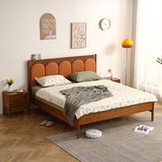 北欧风床白蜡木小户型，约实木床1.5米单人，软包床1.8米主卧双人床