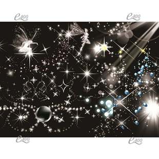 美丽的星星点点星光，光线蝴蝶精灵光芒闪亮装饰元素psd素材