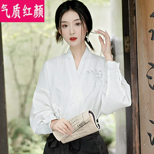 汉服女款秋季唐装中国风上衣，搭配改良国风，新中式女装马面裙女套装