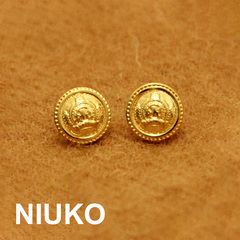 niuko辅料玫瑰针织金色钮扣