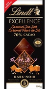 加拿大Lindt瑞士莲奢华焦糖海盐70%黑巧克力100g排块158元2板