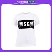 香港直邮MSGM 女士白色圆领棉质T恤 2941MDM95-207798-PK