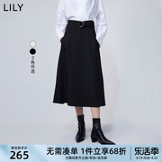 lily2024春女装时尚通勤款，休闲工装显瘦a字高腰半身裙小个子