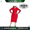 kasper女式蕾丝圆领紧身连衣裙 - 深红色 美国奥莱直发