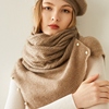 纯山羊绒镂空针织披肩围巾，女披肩围脖斗篷，开衫多功能空调保暖围巾