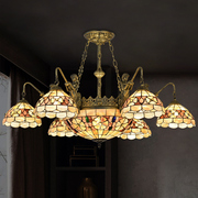 欧式客厅吊灯田园卧室灯具，地中海贝壳创意，灯美式别墅复式楼灯饰