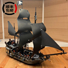 黑珍珠安妮号大帆船加勒比海盗船，积木模型益智拼装男女孩玩具礼物