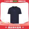 香港直邮Emporio Armani阿玛尼男士T恤海军蓝色短袖字母印花轻薄