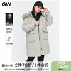 gw大码女装貉子毛领90白鸭绒(白鸭绒)羽绒服，2022冬季微胖mm中长款外套