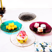 彩色沙拉碗金边碗碟套装家用餐具个性饭碗大水果盘子甜品碗蛋糕盘