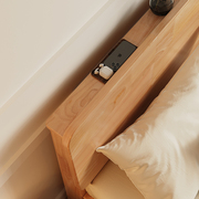 包安装全实木双人床婚床现代简约排骨架主卧原木大床家用经济型
