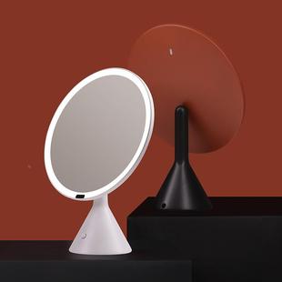 工厂led灯化妆镜日光智能，大圆镜专业台式桌面补光镜子定制