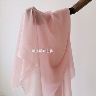 粉红色真丝棉布料 薄软亲肤细腻光泽 春夏季里衬内衬纱裙汉服面料