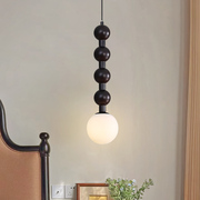法式中古风床头吊灯美式复古房间，卧室客厅背景墙灯高级感实木灯具