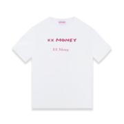 XX Money Double Logo 粉色字母Tee 自主品牌国潮圆领宽松流行ins