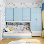 衣柜床一体小户型省空间多功能，1米1.2储物组合床儿童床单人床定制