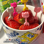 日本卡通KT水果叉点心叉儿童便当装饰签可爱水果牙签迷你叉