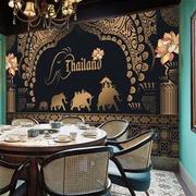 网红国异域风情墙纸泰式东南亚风格花纹墙K面装饰壁画餐厅按摩店