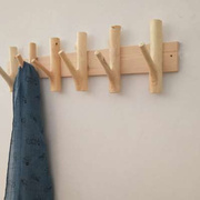 创意原木树枝装饰壁挂衣架实木钥匙，挂钩门后玄关衣帽钩架树杈排钩