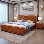 实木床1.8米双人床主卧室大床经济型1.5米储物床架橡木床婚床家具