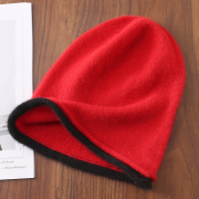 鄂尔多斯市100%山羊绒帽子，男女羊毛线套头护耳，卷边包头帽堆堆帽暖
