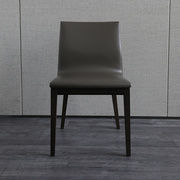 餐桌椅子真皮餐椅意式轻奢设计师款极简餐厅书房靠背椅高端实木质