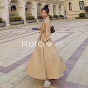 rixoexit法式垂感风衣式连衣裙，女秋冬气，质轻奢长款过膝外套
