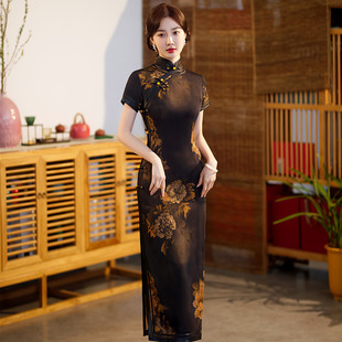老上海旗袍2023女夏年轻款气质复古民国长款中国风女装连衣裙