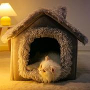 四季猫窝宠物房子窝全封闭猫别墅中小型犬狗狗窝垫可折叠猫床猫屋