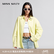 Miss Sixty2024夏季衬衫女运动休闲风百搭上衣纯色长袖简约