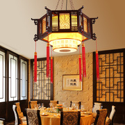 复古中式吊灯古典中国风，木艺酒店餐厅仿古火锅店，古风六角宫廷灯笼